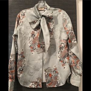 70s Stuart Lane metallic print blouse size S/M